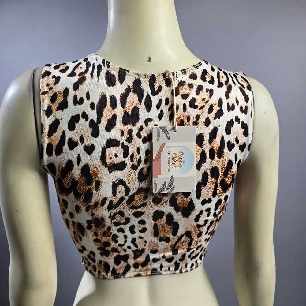 Leopard Print Women's Bra with Ring Detail R1
